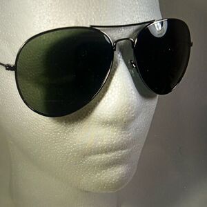 Aviator Sunglasses Black Chrome